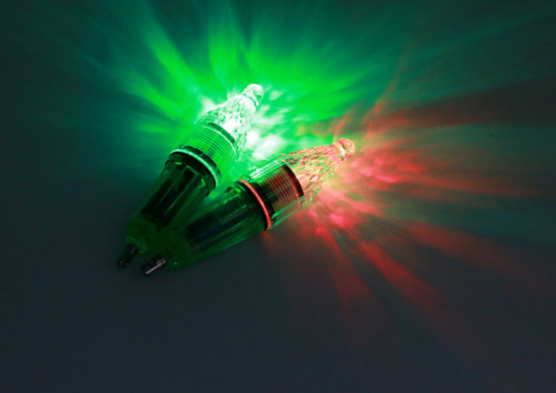 1PC Green&Transparent 12cm LED Flash Fishing Light Deep Drop LED Lamp